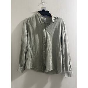 Zara men gray long sleeve‎ elbow patch button down shirt size M